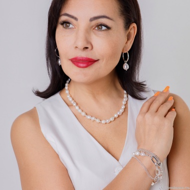 Колье Fiore Luna, String of Pearls Сarabiner, BL4506 S